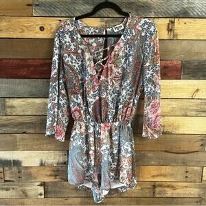 Show Me Your MuMu Tile Tie Romper‎ Size Small